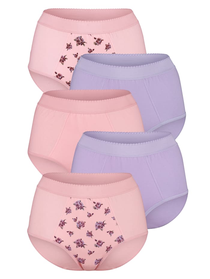 Culottes taille haute Harmony 2 x rose/lilas, 2 x lilas, 1 x rose