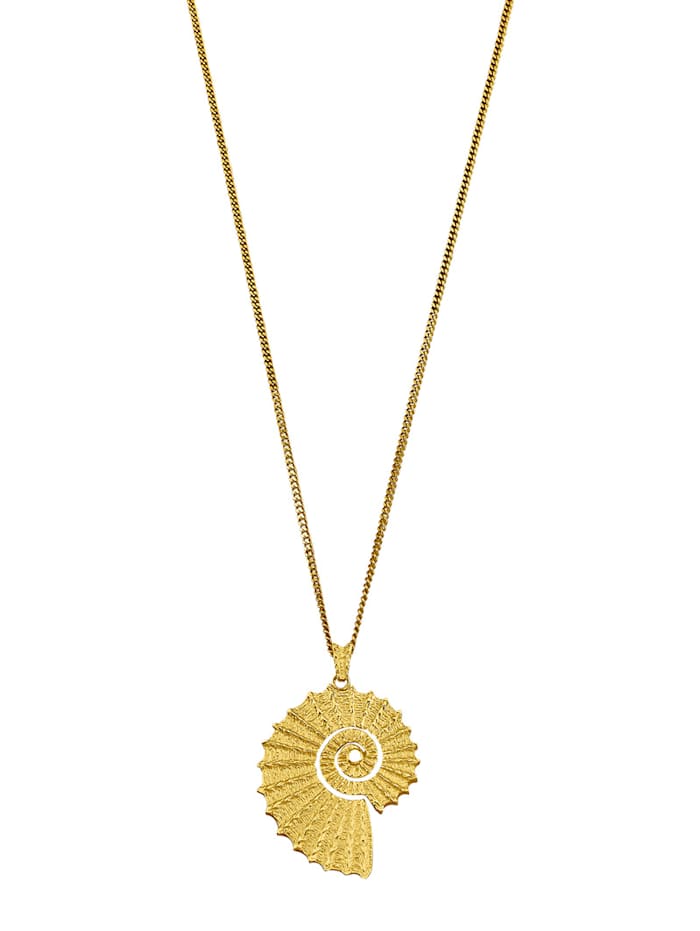 Image of Ammonit-Anhänger mit Kette Ursula Christ Gelbgoldfarben