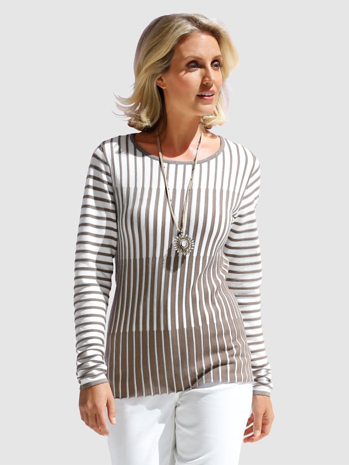 Pull-over Paola Taupe::Blanc