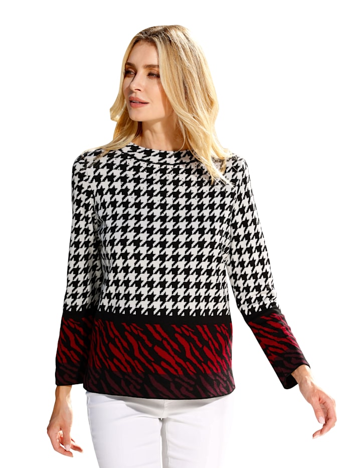 Image of Pullover Betty Barclay Weiß::Schwarz::Rot