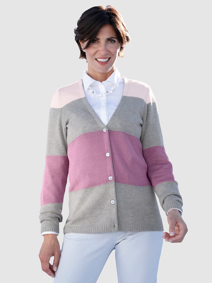 Gilet maille Paola Rose clair