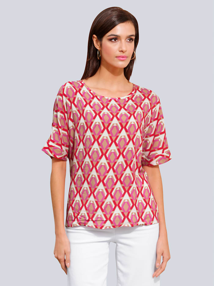 Image of Bluse Alba Moda Rot::Pink::Beige::Off-white