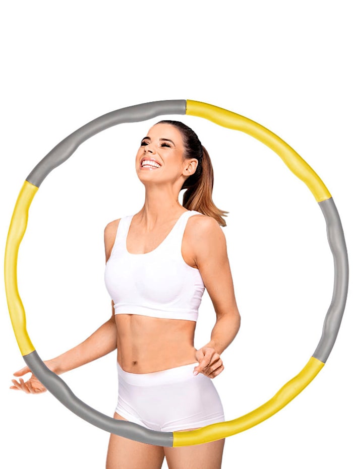 Image of Hula-Hoop-Reifen, 6 Segmente, zur individuellen Gewichtsänderung befüllbar HSP Hanseshopping Gelb::Grau
