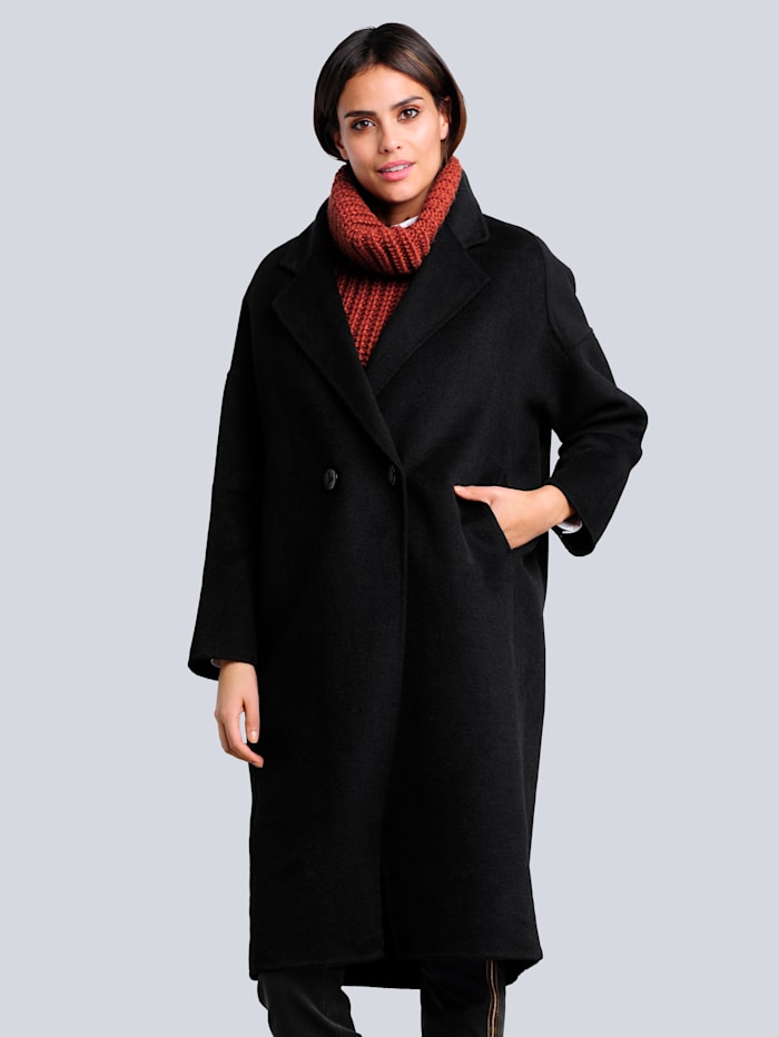 Manteau en laine Alba Moda Noir