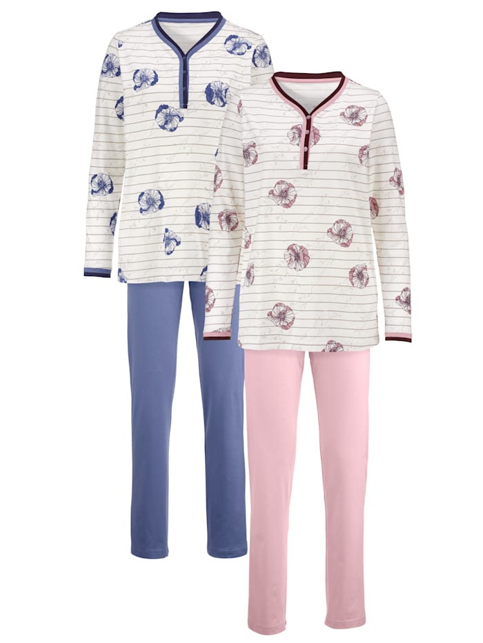 Pyjamas Harmony Poudre/bleu fumée