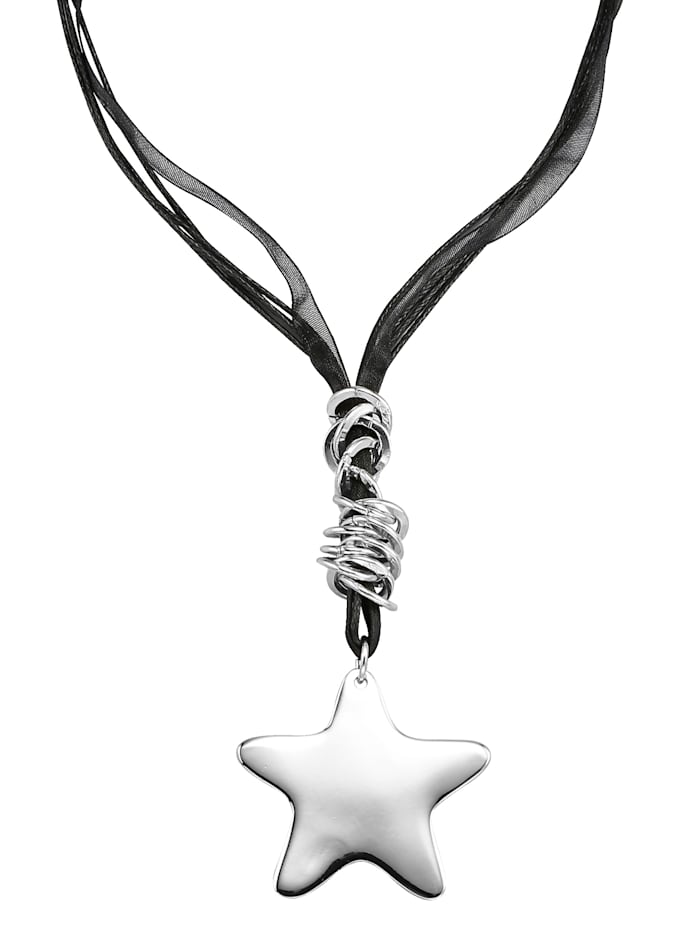 Collier avec pendentif étoile KLiNGEL Noir::Coloris argent