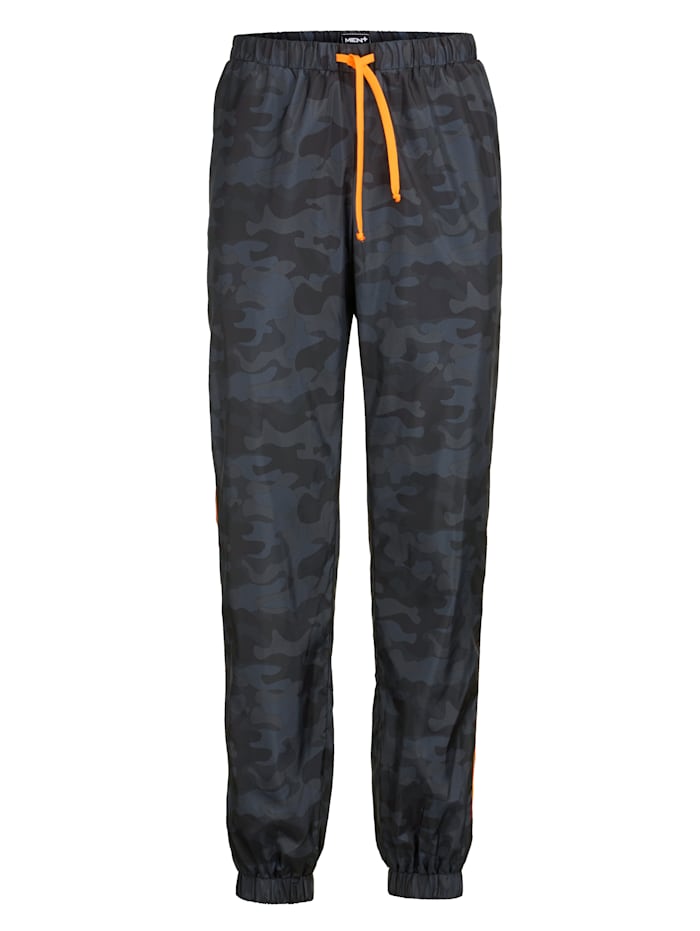 Pantalon de jogging Men Plus gris/noir/orange néon