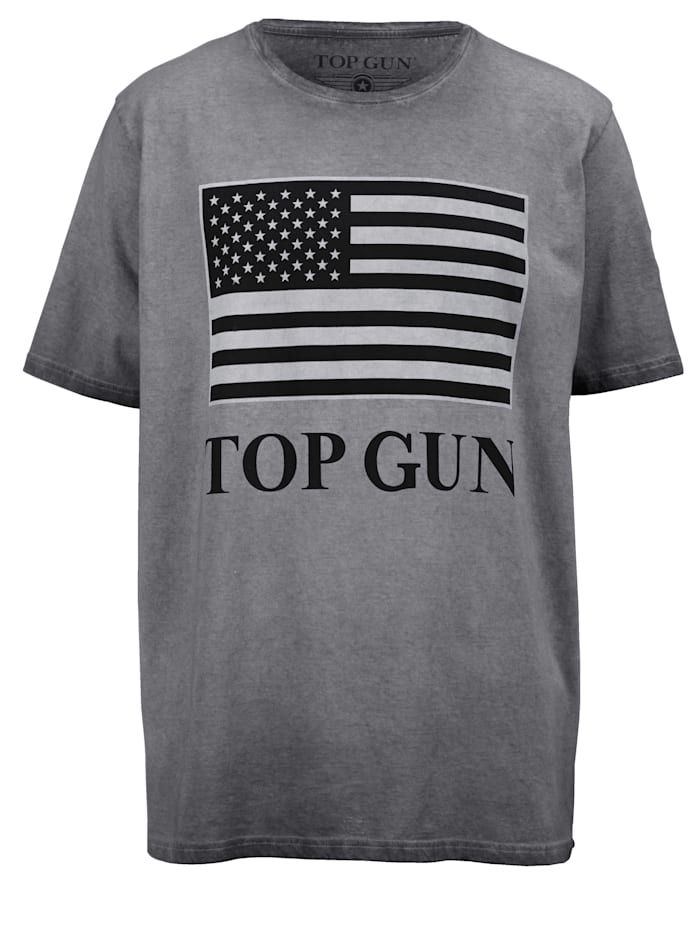 T-shirt Top Gun Gris::Gris clair::Noir