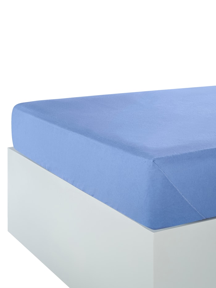 Image of Biber Spannbettlaken mit Sanforausrüstung Webschatz Blau