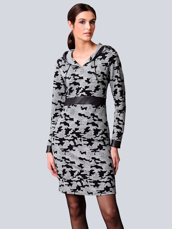 Alba moda Jersey jurk Offwhite Zwart online kopen