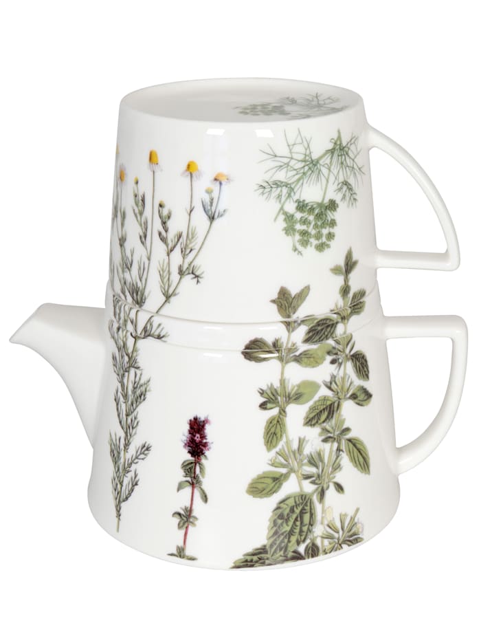 Image of Teekanne mit Deckel & Becher 'Tea for me - Kräuter' Könitz Multicolor