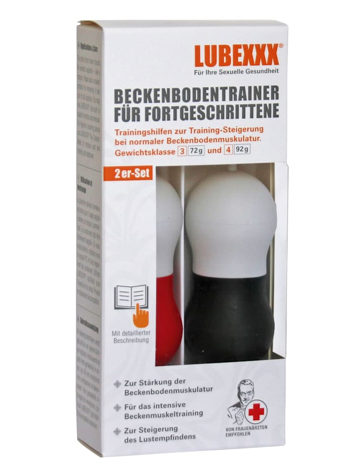 Image of 2er-Set Beckenbodentrainer 'heavy' für Fortgeschrittene, 1 Stück Gewichtsklasse 3 (72 g) & 1 Stück Gewichtsklasse 4 (92 g) st Rubber Germany Rot::Schwarz