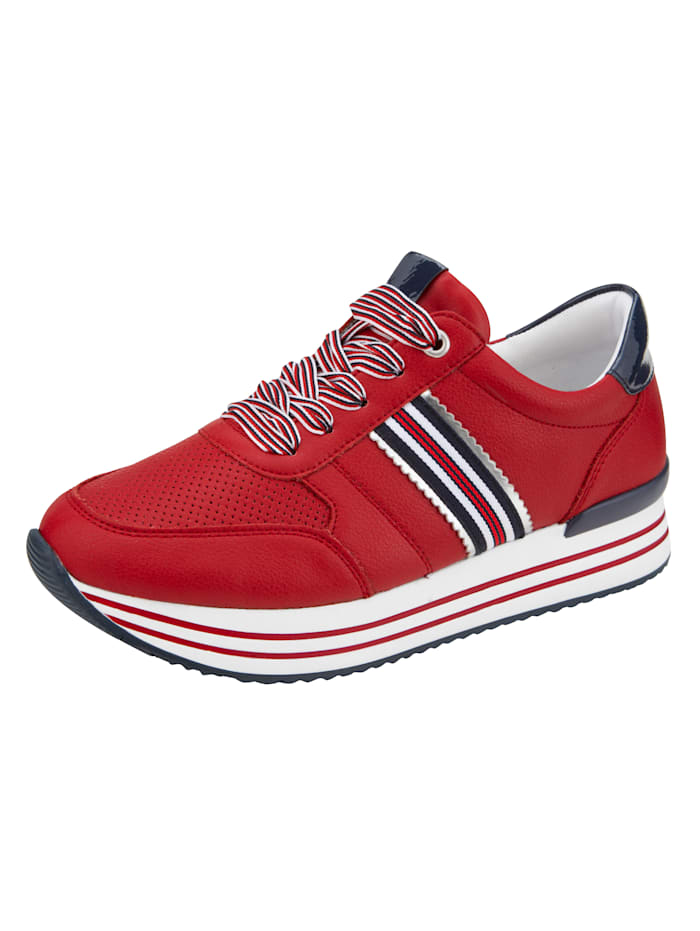 Remonte Sneaker met perforaties in het blad Rood online kopen