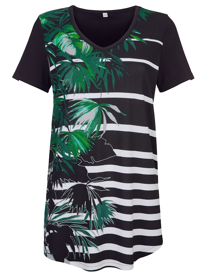 T-shirt de plage Maritim Noir/blanc/vert