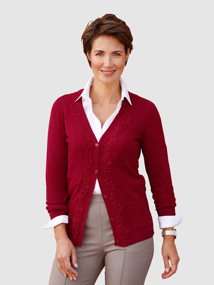 Gilet maille Paola Rouge grenat