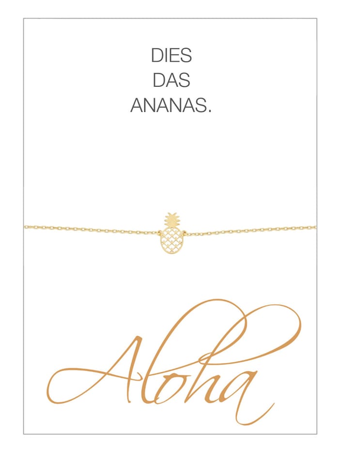 Image of Ananas-Armband HERZ-KARTE Gelbgoldfarben