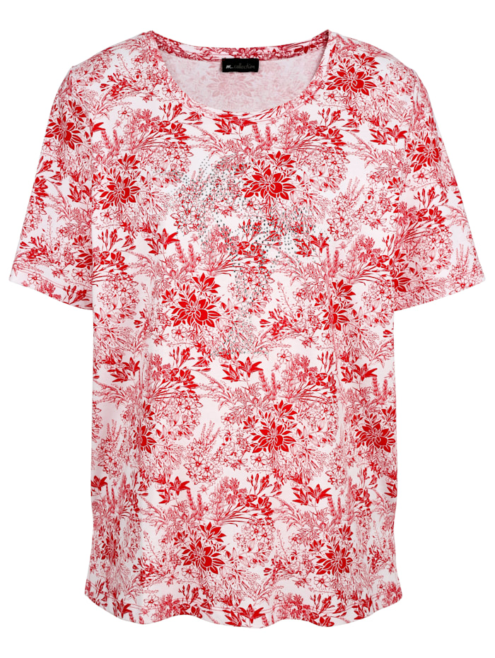 T-shirt m. collection Rouge::Blanc