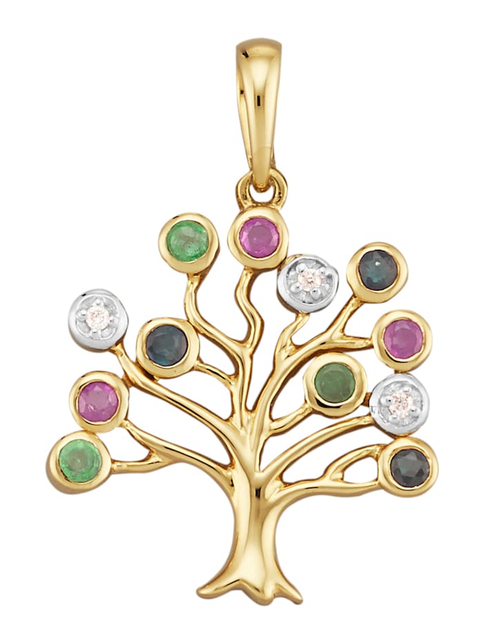 Image of Lebensbaum-Anhänger Amara Farbstein Multicolor