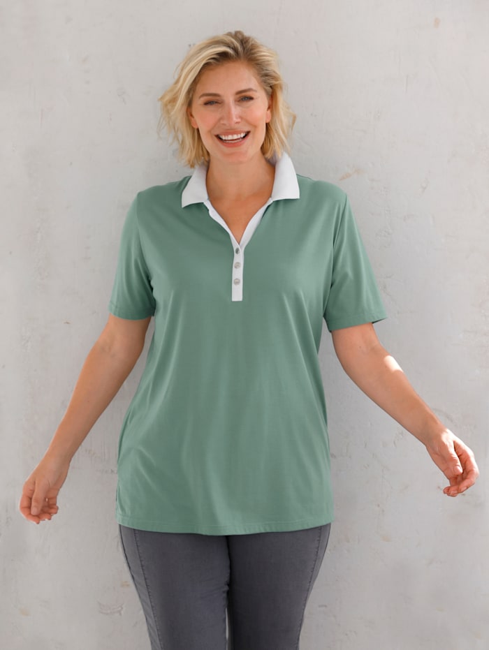 Image of Poloshirt m. collection Jade::Weiß