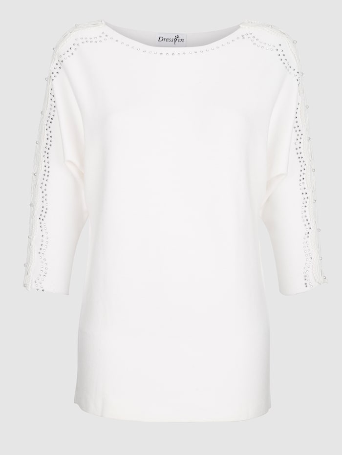 Pull-over en maille fine Dress In Blanc