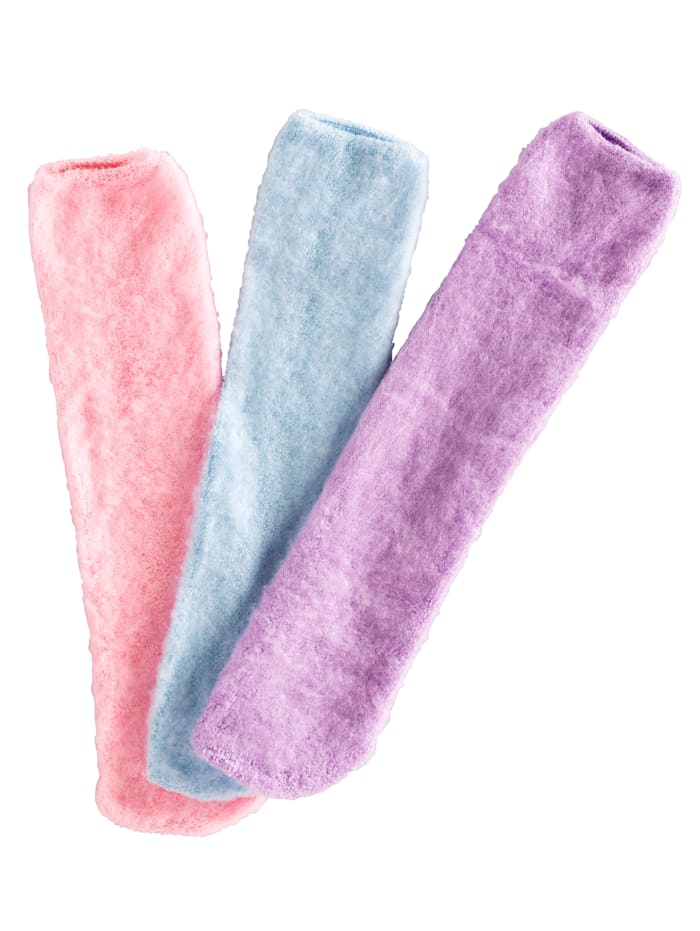 Lot de 3 paires de chaussettes de lit MedoVital Rose vif, bleu, lavande