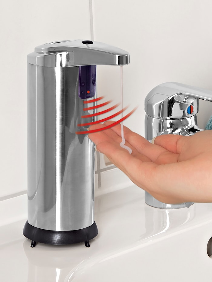 Image of Hygiene-Seifenspender mit Infrarot-Sensor MAXXMEE Silberfarben::Schwarz