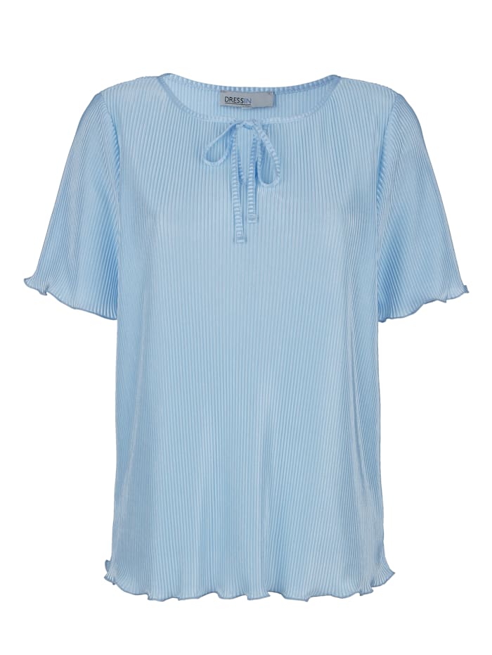 Image of Bluse Dress In Eisblau