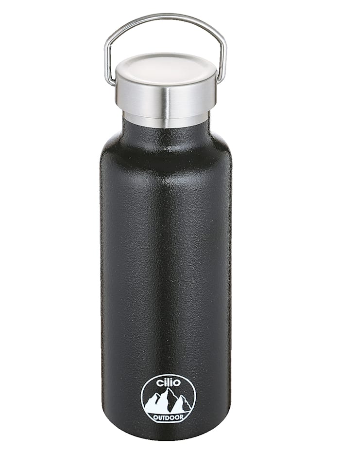 Image of Isoliertrinkflasche 'GRIGIO'; 500 ml Edelstahl lackiert Cilio Schwarz