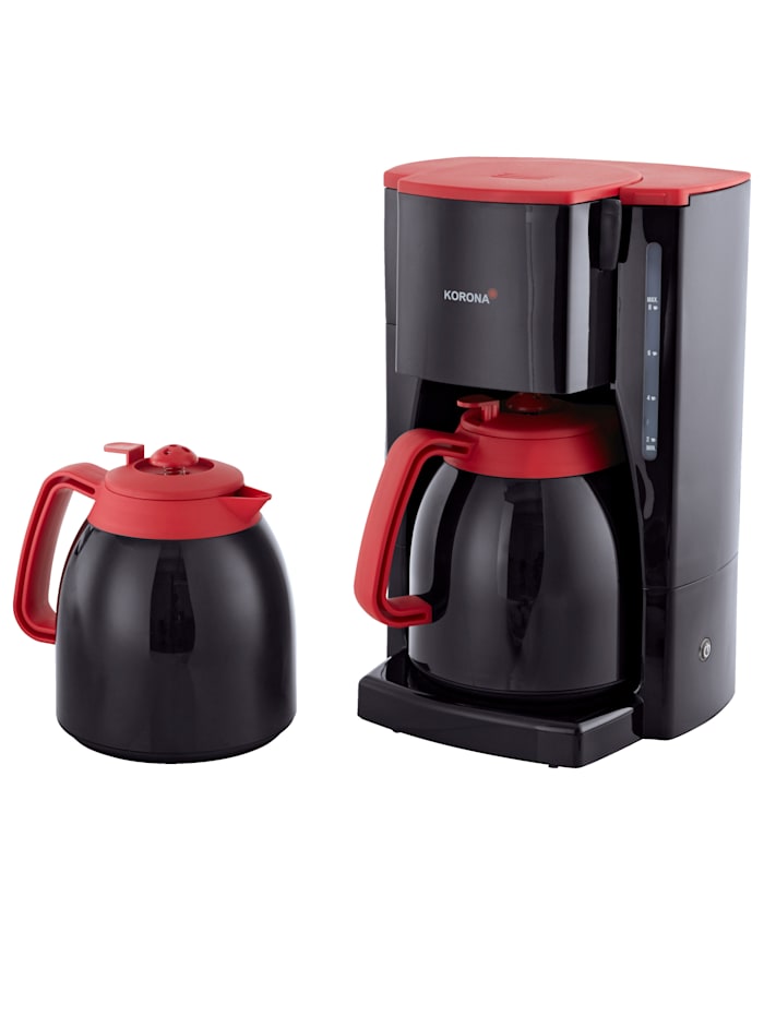 Image of EXKLUSIV-Set Thermo-Kaffeeautomat 10315 mit 2 Thermokannen, schwarz/rot Korona Schwarz::Rot