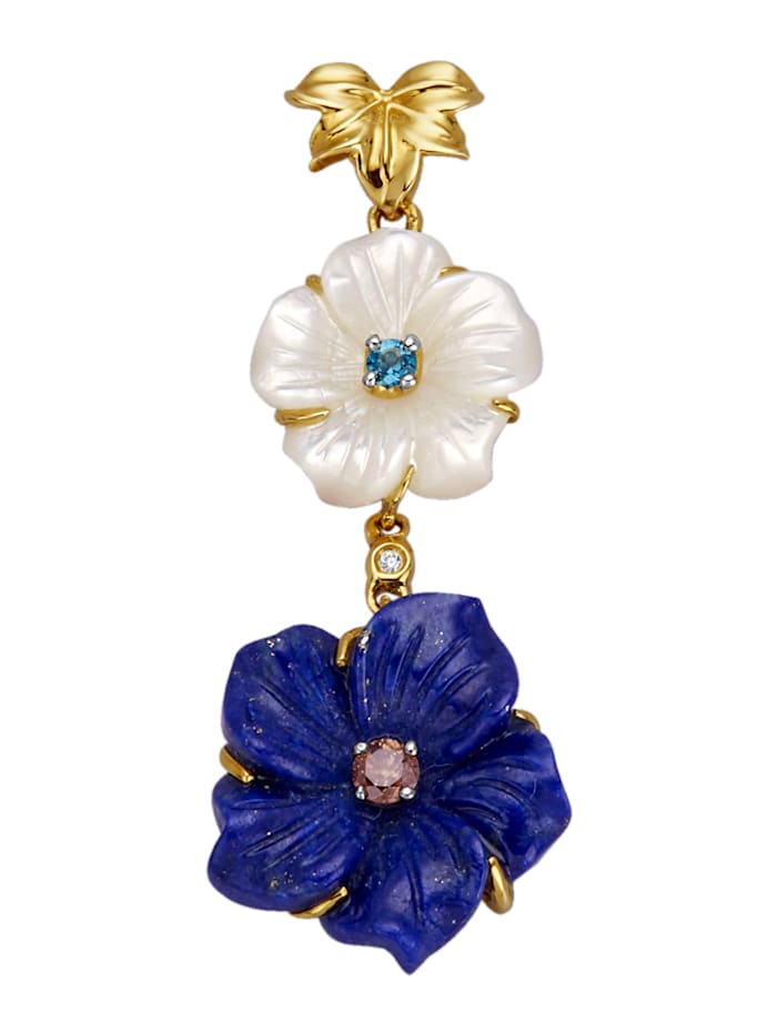 Image of Blüten-Anhänger Amara Farbstein Blau