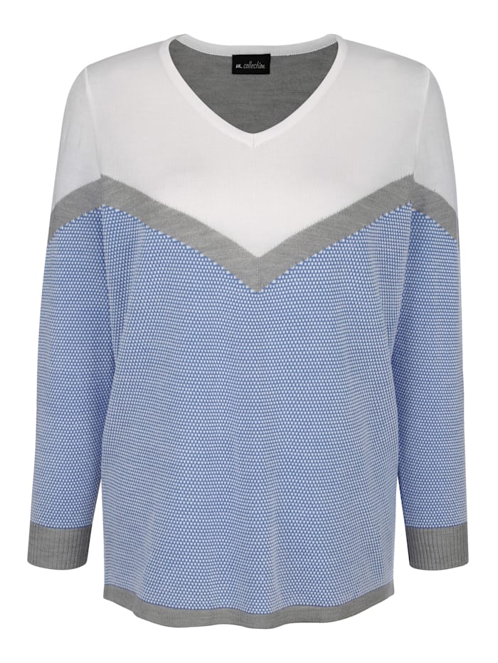 Image of Pullover m. collection Weiß::Grau::Blau