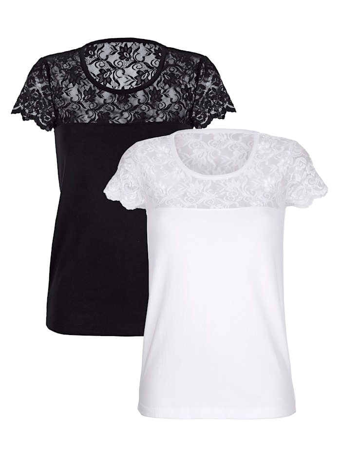 T-shirts Simone 1x noir, 1x blanc