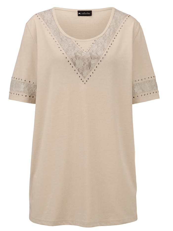 T-shirt m. collection Beige