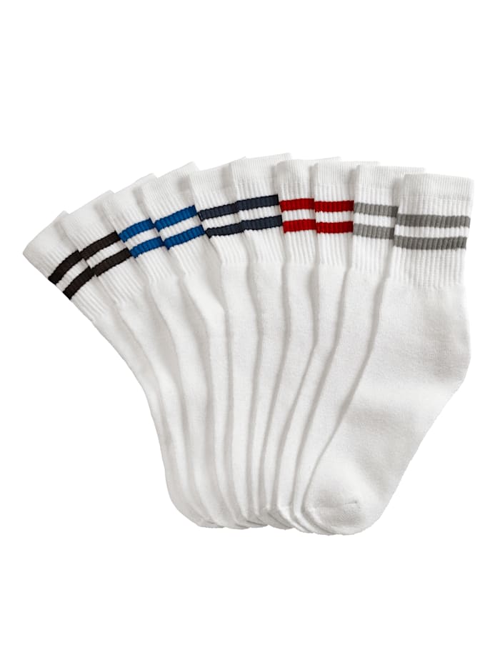 Chaussettes de tennis Blue Moon 2x blanc/rouge, 2x blanc/noir, 2x blanc/gris, 2x blanc/marine, 2x bl