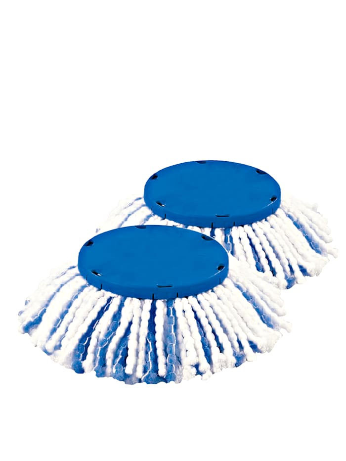 Image of Clever Clean antivirales & antibakterielles 2er-Set Ersatzmopp 'ViralOff®' HSP Hanseshopping Weiß::Blau