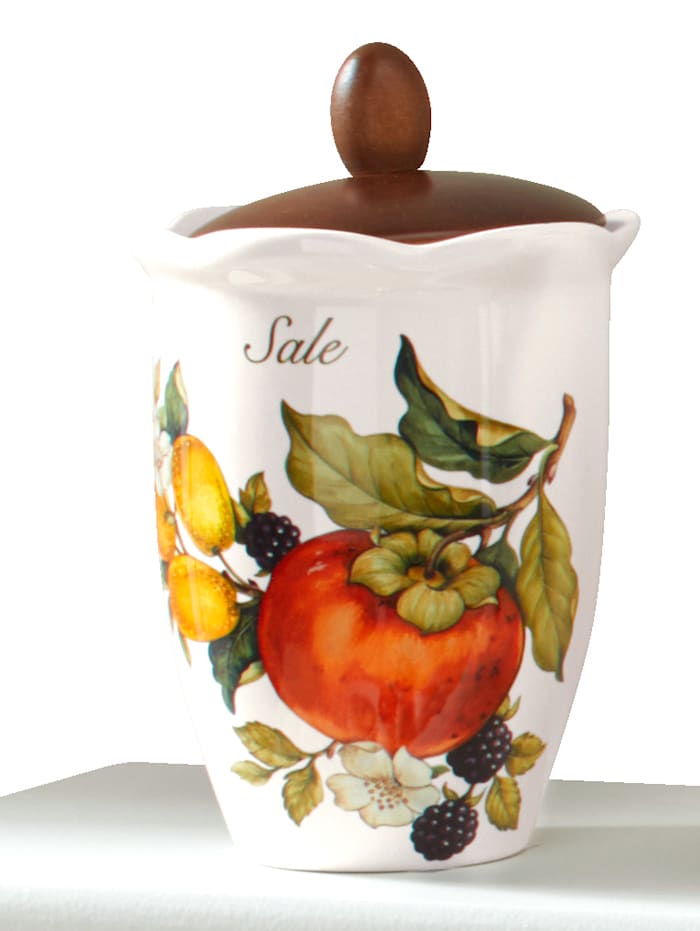 Boîte de conservation rétro pour sel 'Pomi D'Oriente' Nuova Ceramica Artisan Multicolore