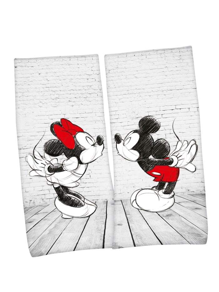 Lot de 2 draps de bain Mickey & Minnie Herding Belle association de couleurs