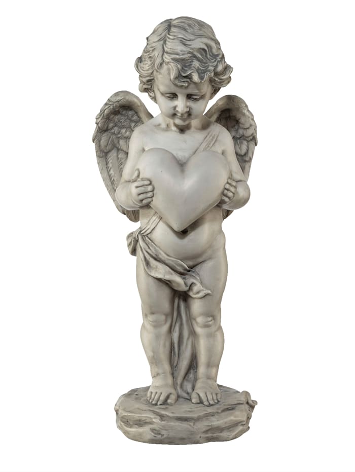 Figurine ange avec coeur Creativ Deco Gris