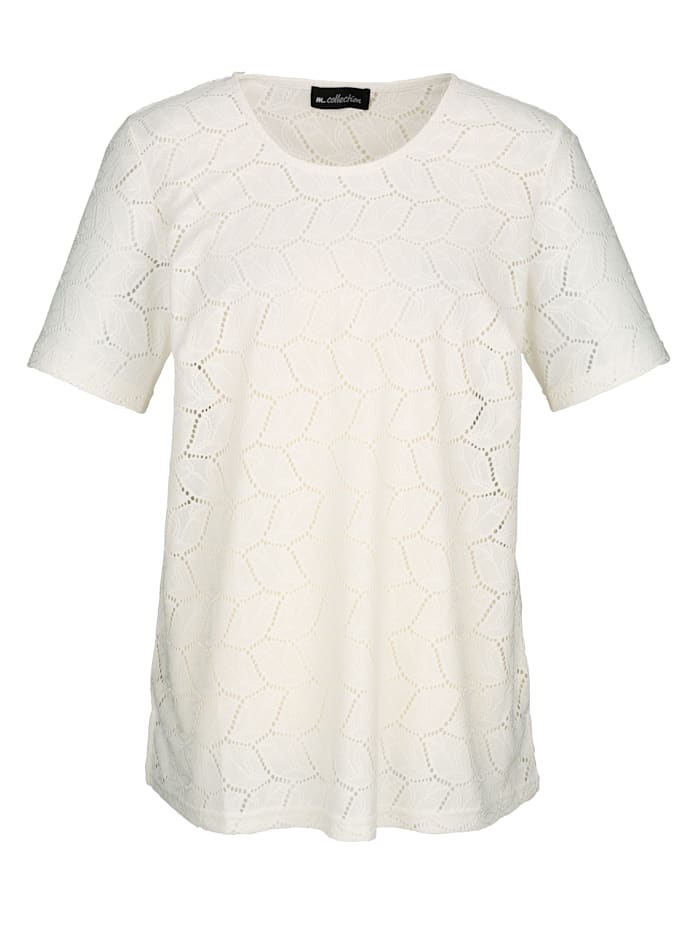 T-shirt m. collection Blanc cassé