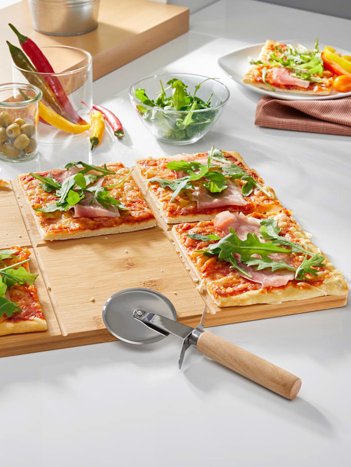 Image of 2tlg. Pizza-Set 'Bambus' HELU Braun