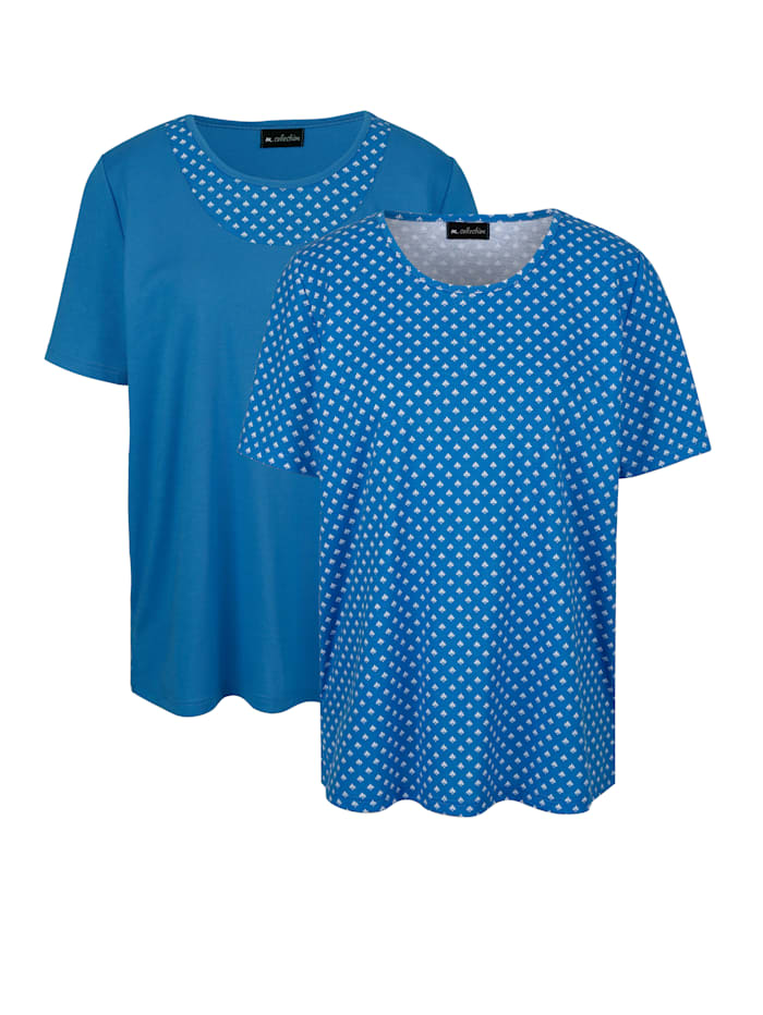 Image of Shirts im 2er-Pack m. collection Blau::Weiß