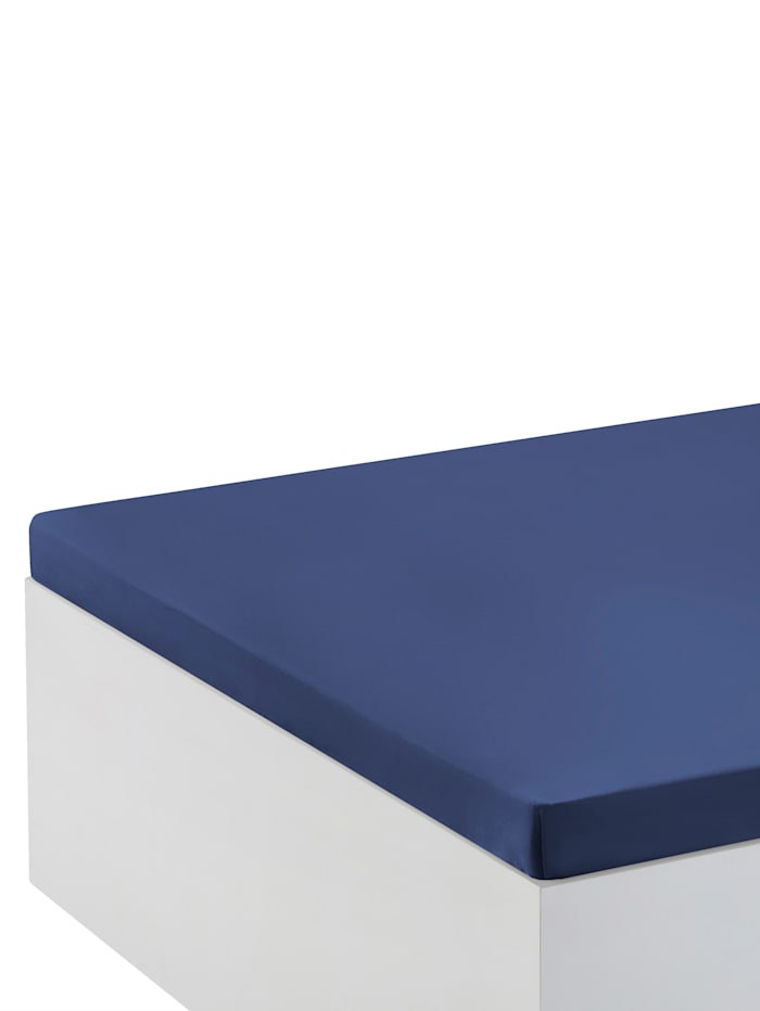 Image of Jersey Elastic Spannbettlaken für Topper Biberna Blau