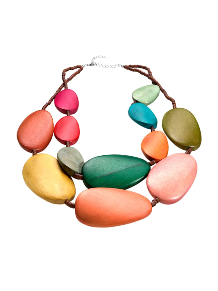 KLiNGEL Collier met multicolor houten elementen Multicolor online kopen