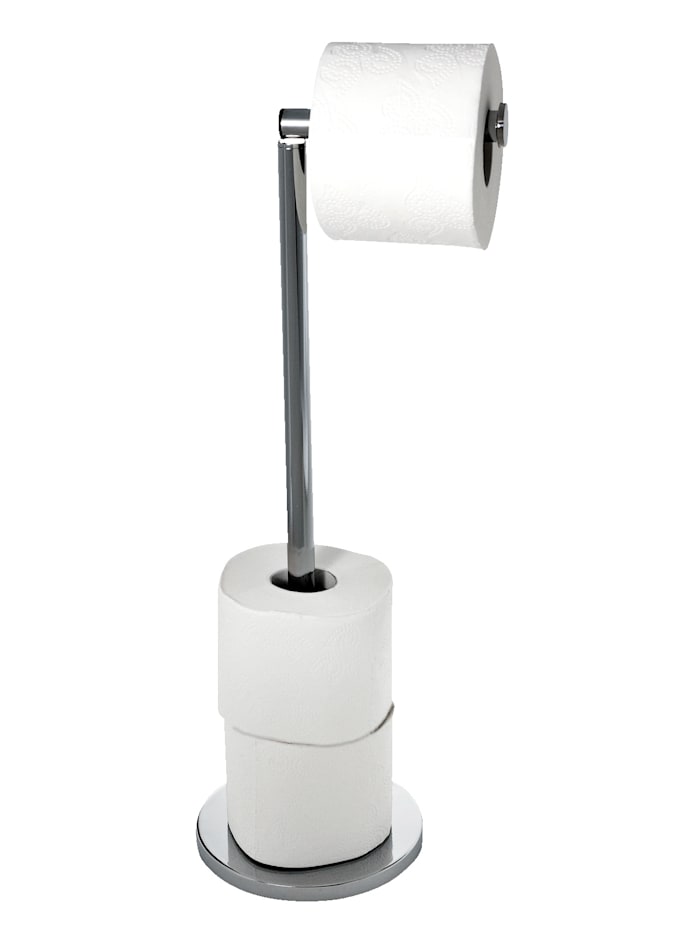 Image of Stand-Toilettenpapierhalter 2in 1 Wenko Silberfarben