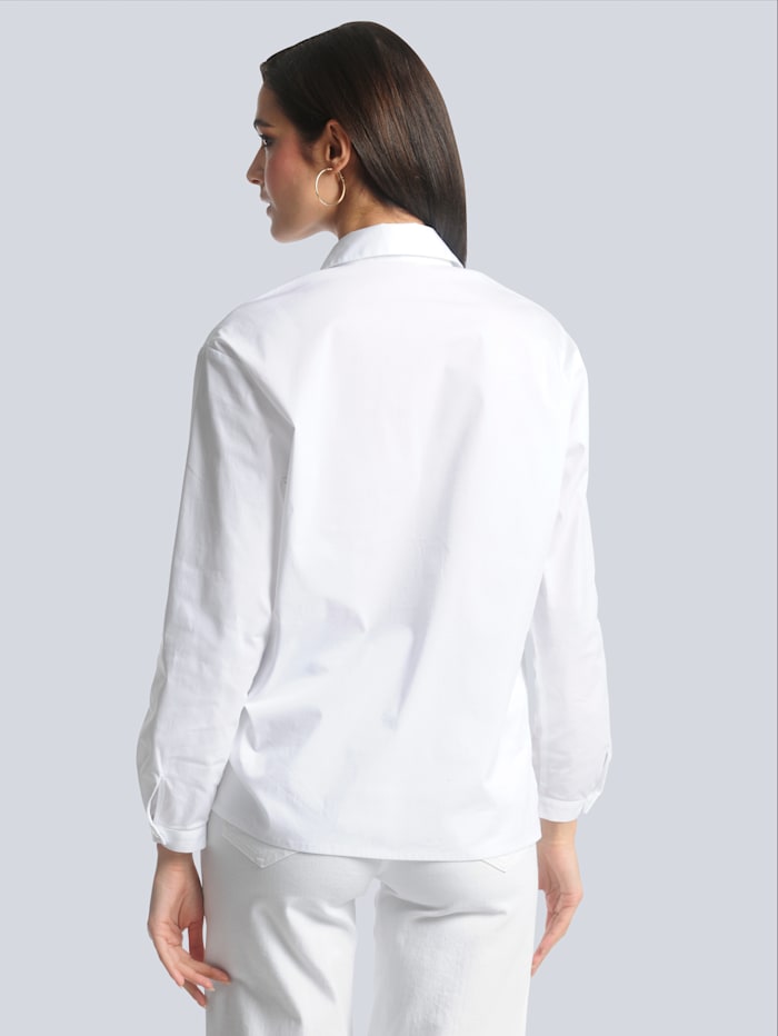 Blouse avec foulard imprimé Alba Moda Blanc