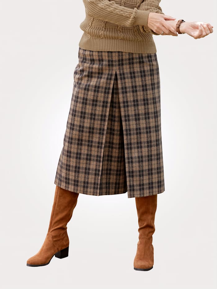Jupe-culotte à motif à carreaux classique MONA Beige/Gris