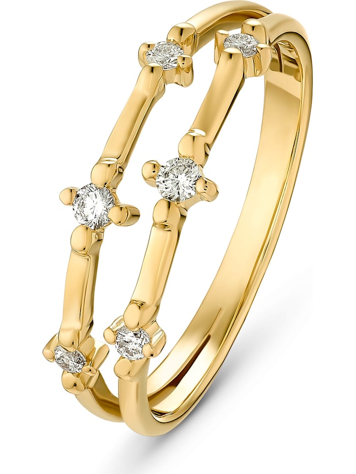 Damen-Damenring 6 Diamant CHRIST C-Collection Gold