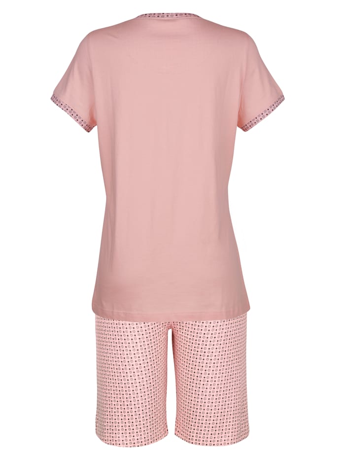 Lot de 2 pyjashorts avec patte boutonnée Harmony Rose/Gris