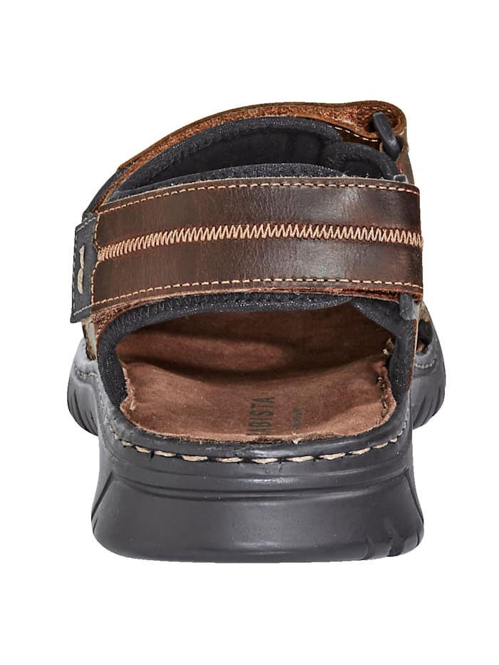 Sandale mit praktischen Klettriegeln Braun/Schwarz