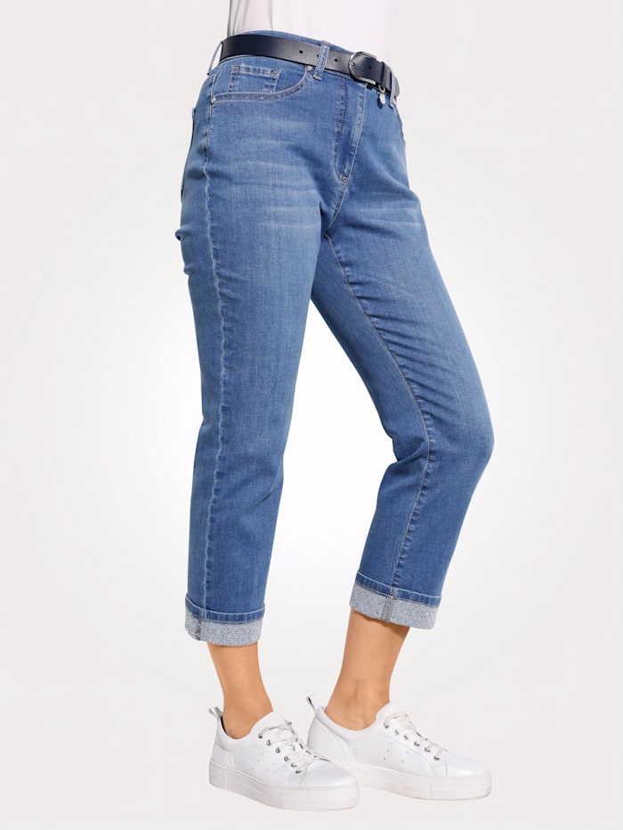 7/8-jeans met gefixeerde omslag MONA Blauw
